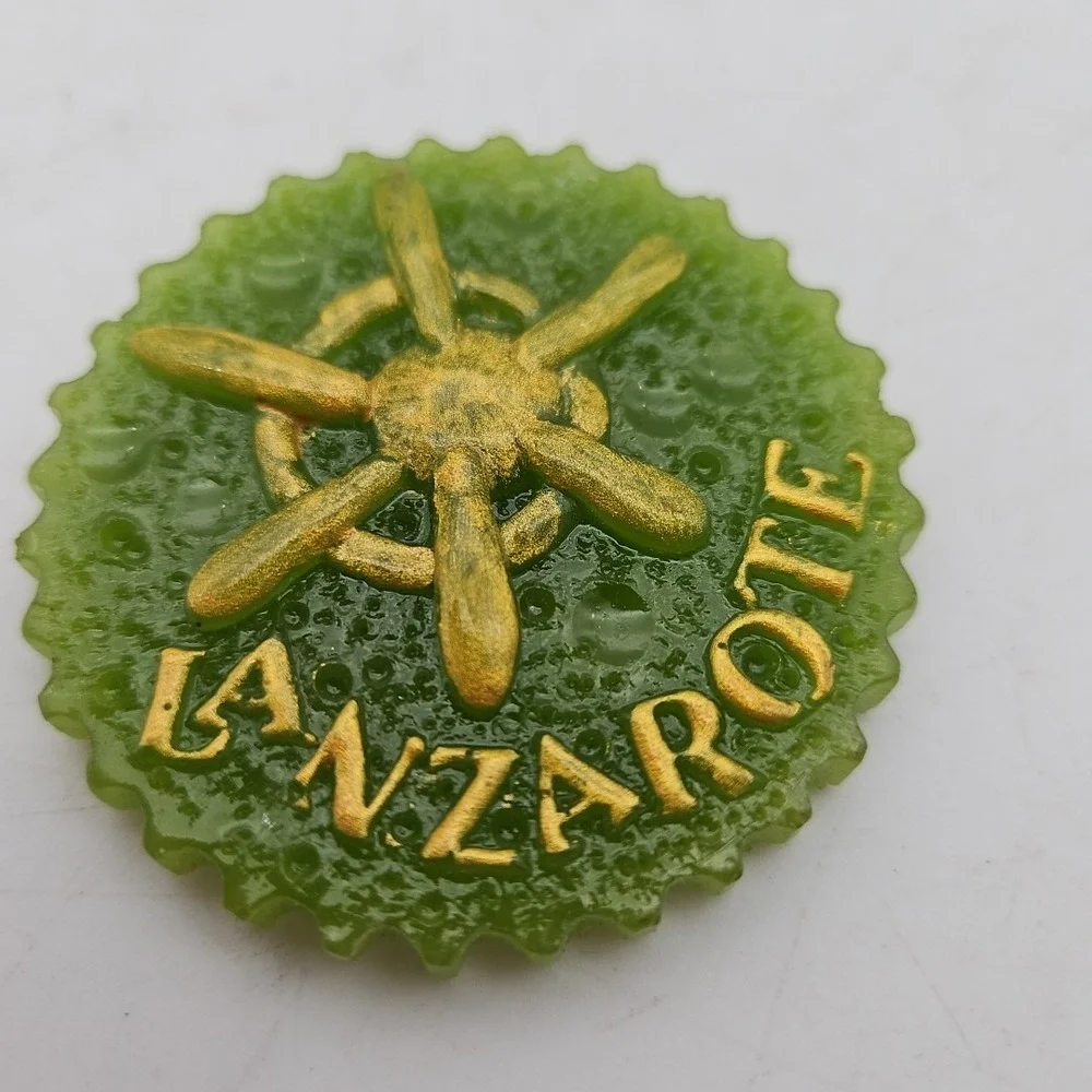 Vintage Lanzarote Fridge Magnet‎ Spain Green Sand Dollar
